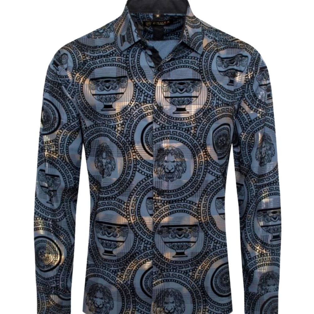 884  b3Elegant gray long sleeve shirt for any occasion, ITALIAN design and brand